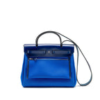 Hermes Herbag 31 Zip Bag Canvas/Hunter Leather Bleu Billard/Bleu Saphir SHW