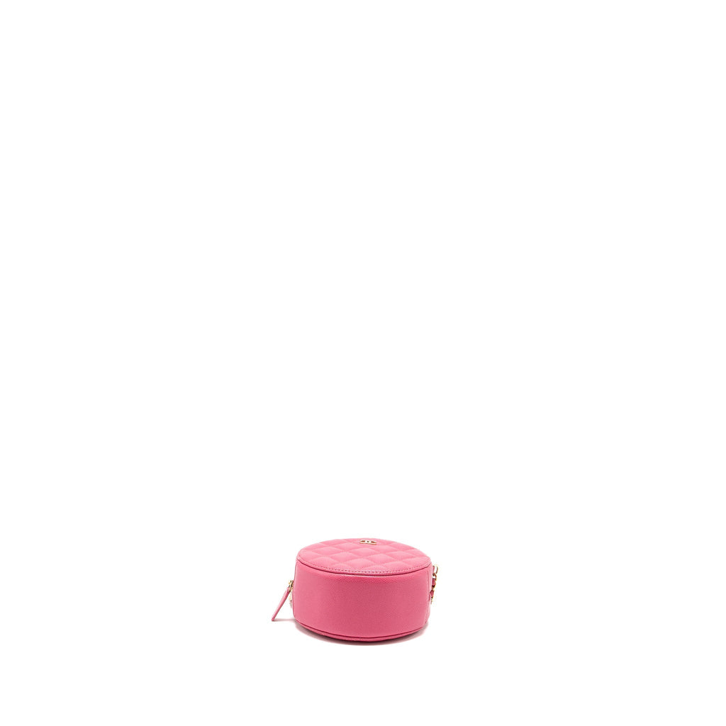 CHANEL ROUND VANITY WITH CHAIN CAVIAR PINK LGHW