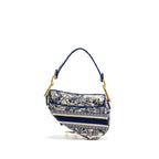DIOR MEDIUM SADDLE BAG TOILE DE JOUY BLUE GHW