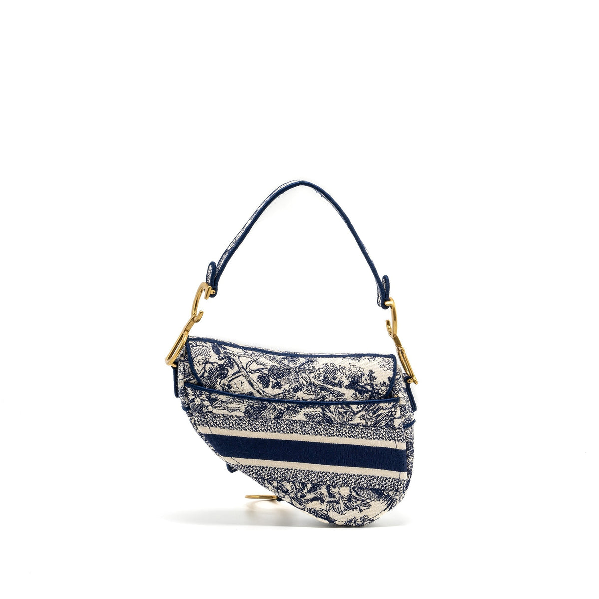 DIOR MEDIUM SADDLE BAG TOILE DE JOUY BLUE GHW