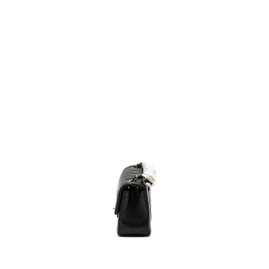 CHANEL MINI RECTANGULAR FLAP BAG LAMBSKIN BLACK LGHW (MICROCHIP)