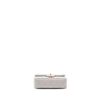 CHANEL PEARL CRUSH MINI RECTANGULAR LAMBSKIN LIGHT GREY BRUSHED GHW (MICROCHIP)