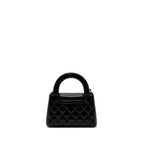 CHANEL 23K MINI SHOPPING TOTE CALFSKIN BLACK BRUSHED GHW(MICROCHIP)