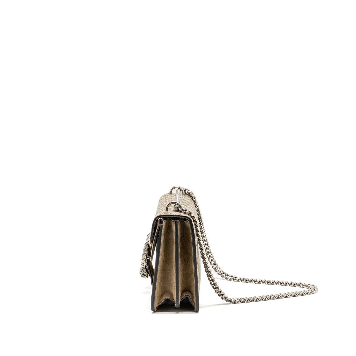 GUCCI DIONYSUS FLAP BAG SUEDE LEATHER / CANVAS BEIGE SHW