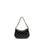CHANEL 23K 19 HOBO SHOULDER BAG CALFSKIN BLACK GHW (MICROCHIP)