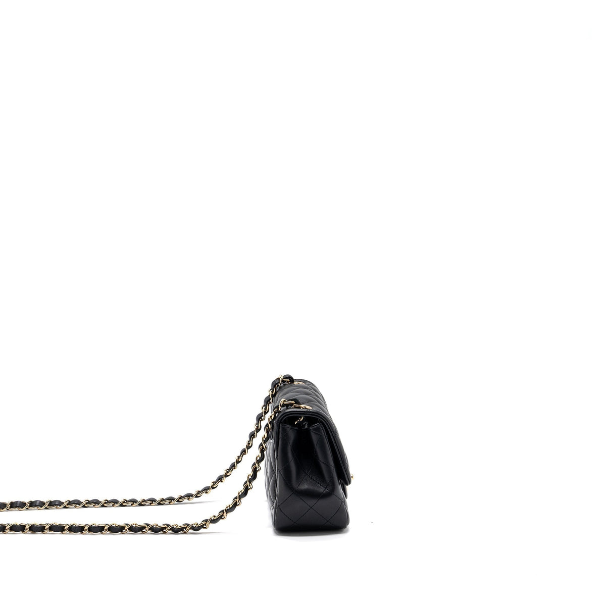 CHANEL CLASSIC MINI SQUARE FLAP BAG LAMBSKIN BLACK LGHW