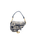 DIOR MEDIUM SADDLE BAG TOILE DE JOUY BLUE GHW