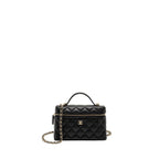 CHANEL CC TOP HANDLE VANITY BAG CAVIAR BLACK LGHW (MICROCHIP)