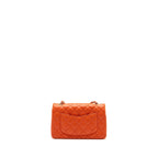 CHANEL MINI RECTANGULAR FLAP BAG LAMBSKIN ORANGE SHW