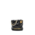 CHANEL 23S MINI 22 BAG WITH PEARL SHINY CALFSKIN GHW (MICROCHIP)