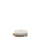 CHANEL PEARL CRUSH MINI RECTANGULAR LAMBSKIN LIGHT GREY BRUSHED GHW (MICROCHIP)