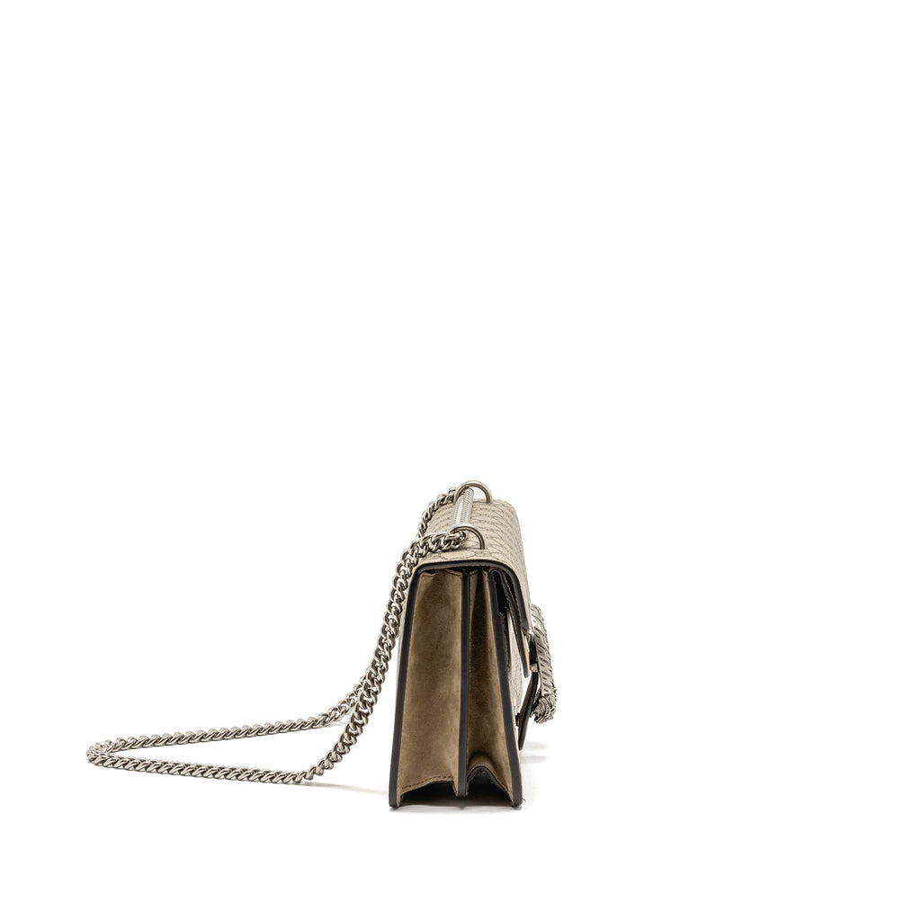 GUCCI DIONYSUS FLAP BAG SUEDE LEATHER / CANVAS BEIGE SHW
