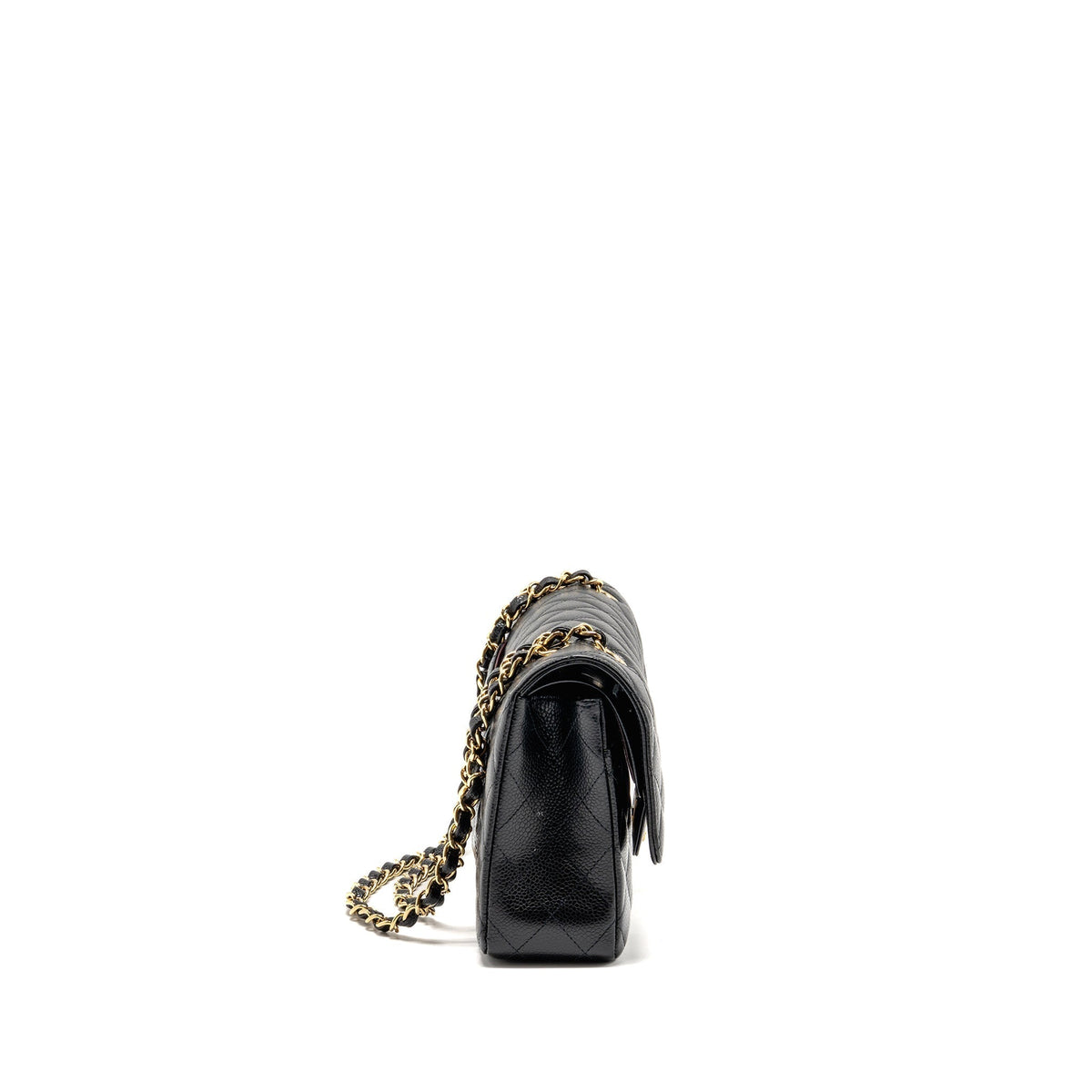 CHANEL MEDIUM CLASSIC DOUBLE FLAP BAG CAVIAR BLACK GHW (MICROCHIP)