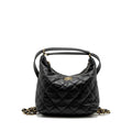 CHANEL 22B HOBO BAG LAMBSKIN BLACK BRUSHED GHW (MICROCHIP)