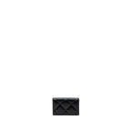 CHANEL 19 FLAP CARD HOLDER LAMBSKIN BLACK GHW (MICROCHIP)