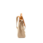 HERMES HERBAG 31 ZIP BAG CANVAS / HUNTER ECRU BEIGE / NATURAL SABLE SHW