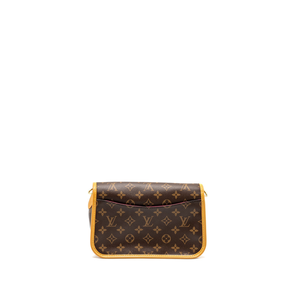 LOUIS VUITTON DIANE BAG WITH FUCHSIA STRAP MONOGRAM CANVAS GHW