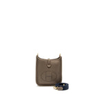 HERMES MINI EVELYNE CLEMENCE ETOUPE/BLUE INDIGO GHW