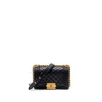 CHANEL SMALL BOY BAG CALFSKIN BLACK GHW