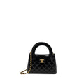 CHANEL 23K MINI SHOPPING BAG CALFSKIN BLACK BRUSHED GHW(MICROCHIP)