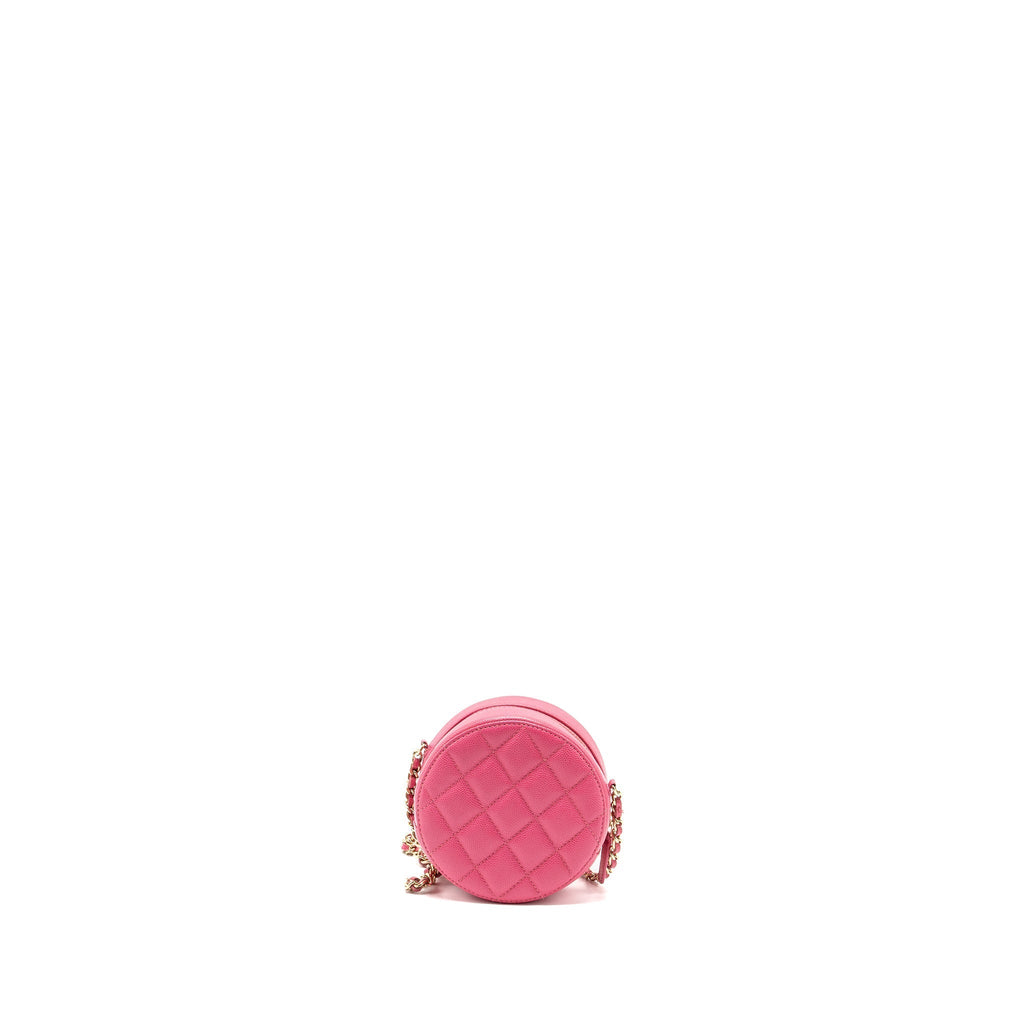 CHANEL ROUND VANITY WITH CHAIN CAVIAR PINK LGHW