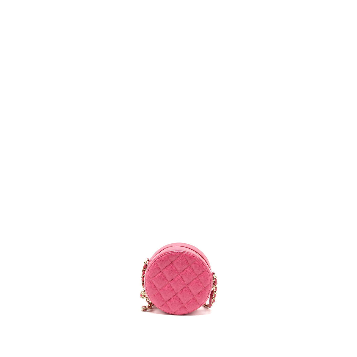 CHANEL ROUND VANITY WITH CHAIN CAVIAR PINK LGHW