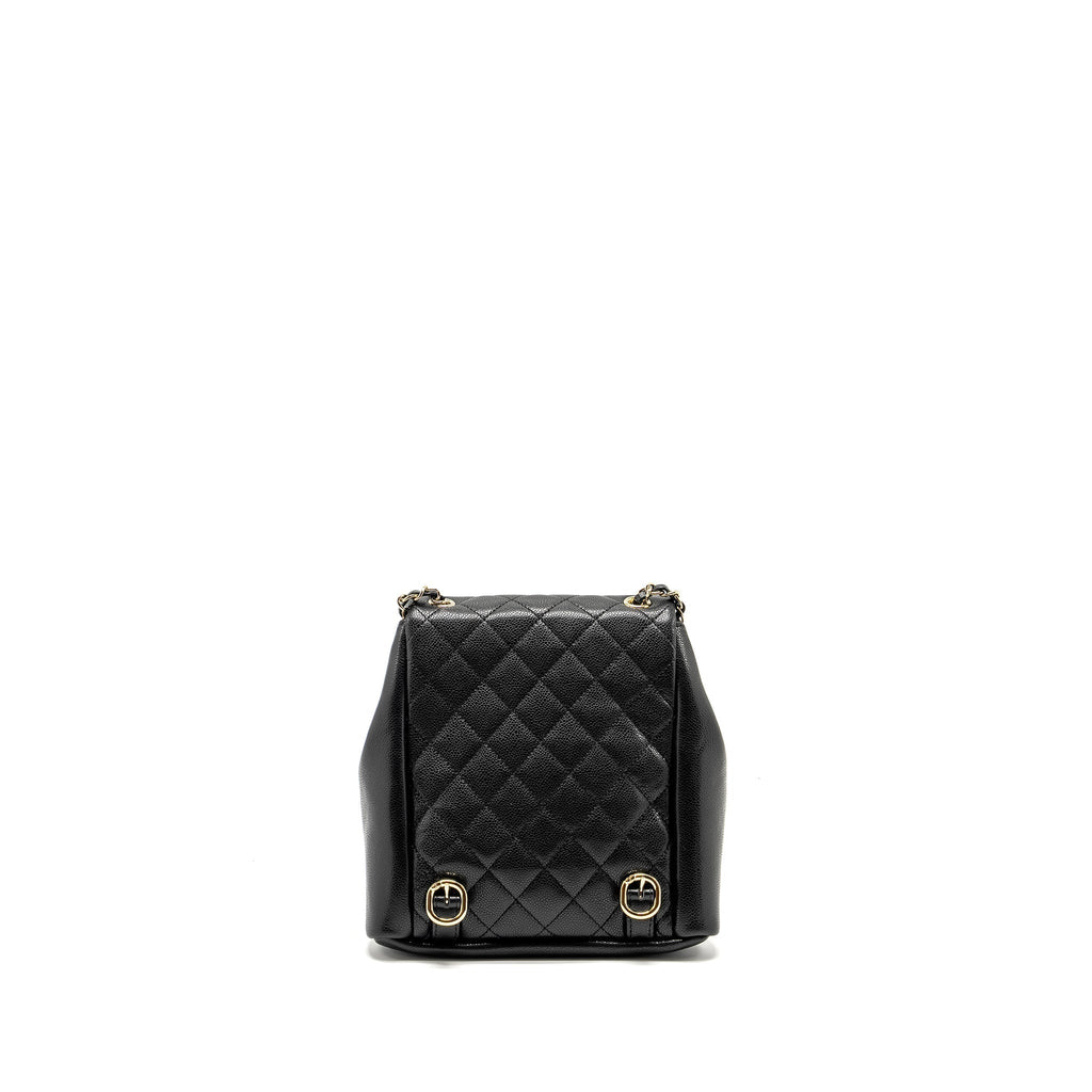 CHANEL TRIPLE PACK BACKPACK CAVIAR BLACK LGHW (MICROCHIP)