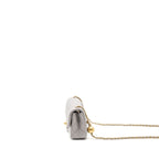 CHANEL PEARL CRUSH MINI RECTANGULAR LAMBSKIN LIGHT GREY BRUSHED GHW (MICROCHIP)