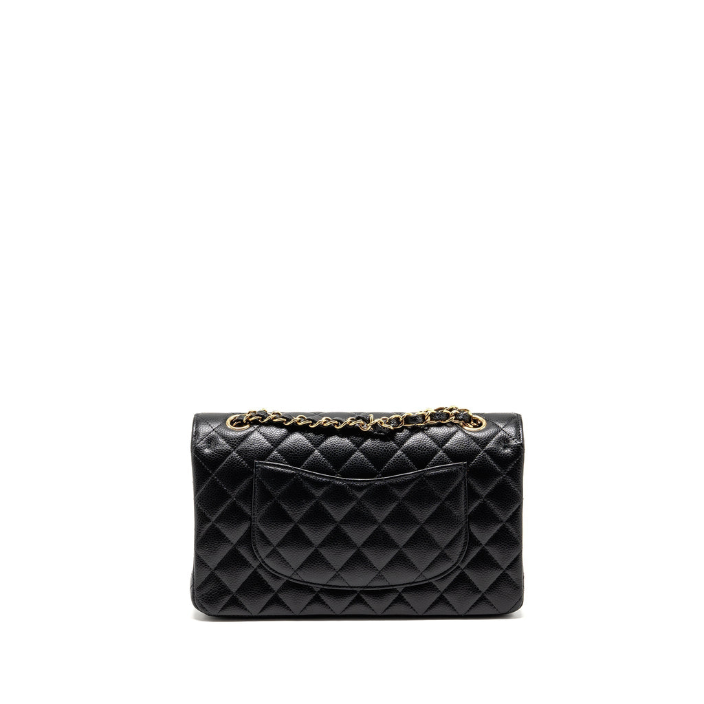 CHANEL MEDIUM CLASSIC DOUBLE FLAP BAG CAVIAR BLACK GHW (MICROCHIP)