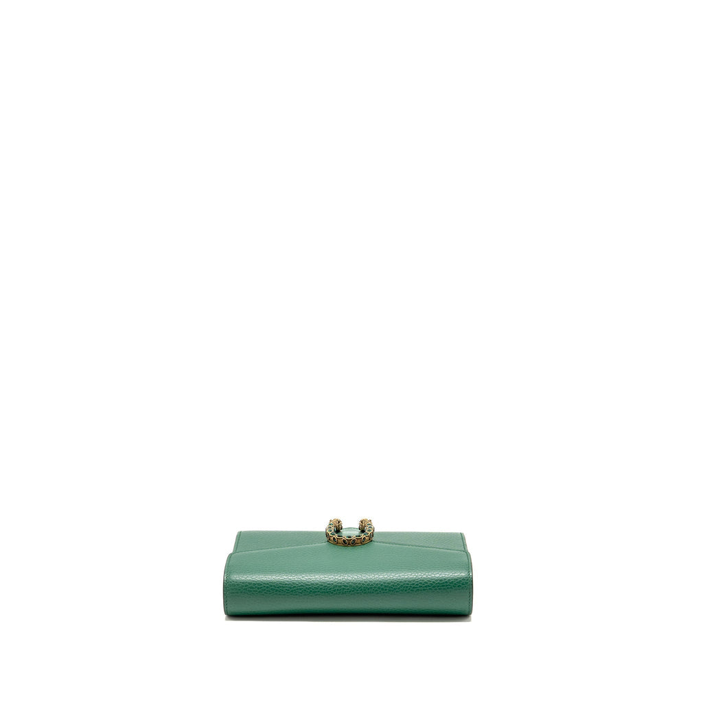 GUCCI MINI DIONYSUS WALLET ON CHAIN CALFSKIN GREEN MULTICOLOUR HARDWARE