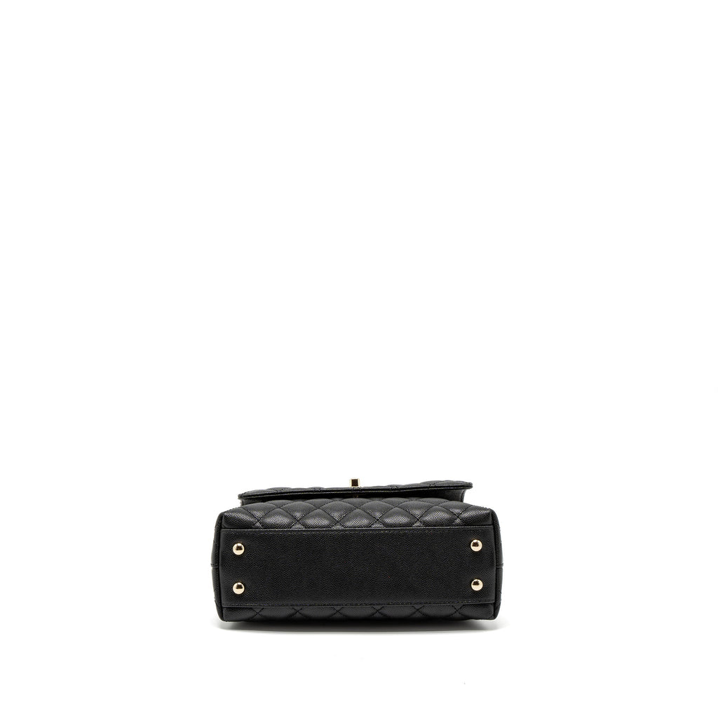 CHANEL SMALL COCO HANDLE CAVIAR BLACK LGHW (MICROCHIP)