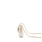 CHANEL 23B SMALL HOBO BAG SHINY CALFSKIN WHITE BRUSHED GHW(MICROCHIP)