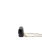 CHANEL PEARL CRUSH MINI SQUARE FLAP BAG LAMBSKIN BLACK GHW (MICROCHIP)