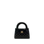 CHANEL 23K MINI SHOPPING BAG CALFSKIN BLACK BRUSHED GHW(MICROCHIP)