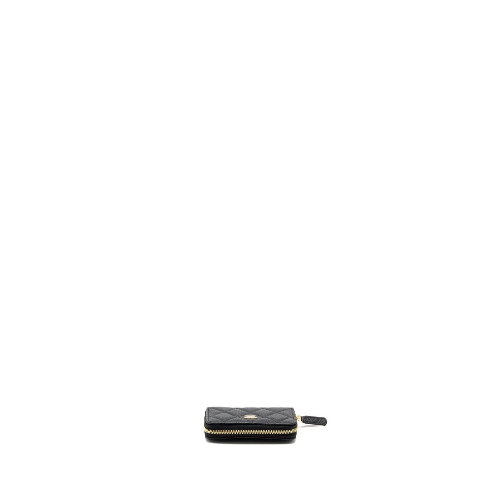 CHANEL ZIPPER CARD HOLDER CAVIAR BLACK GHW(MICROCHIP)
