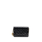 CHANEL PEARL CRUSH WALLET ON CHAIN LAMBSKIN BLACK GHW (MICROCHIP)