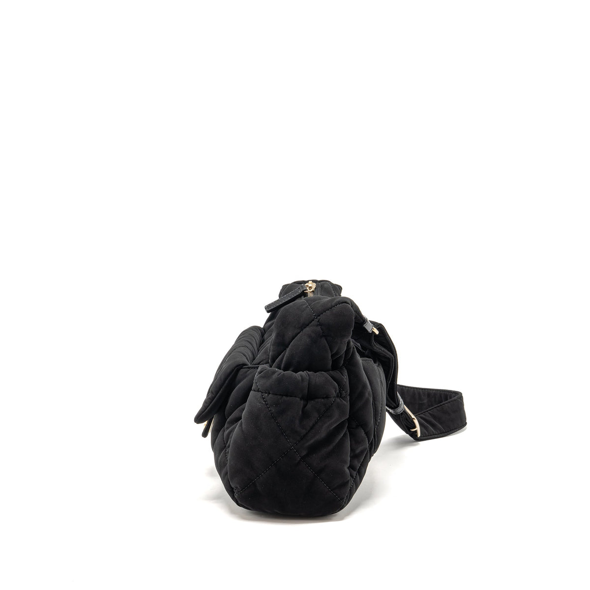 CHANEL 25N SKI SERIES COCONEIGE SHOULDER BAG NYLON BLACK LGHW (MICROCHIP)