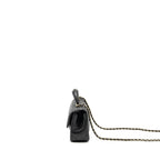 CHANEL TOP HANDLE MINI RECTANGULAR FLAP BAG LAMBSKIN BLACK LGHW (MICROCHIP)
