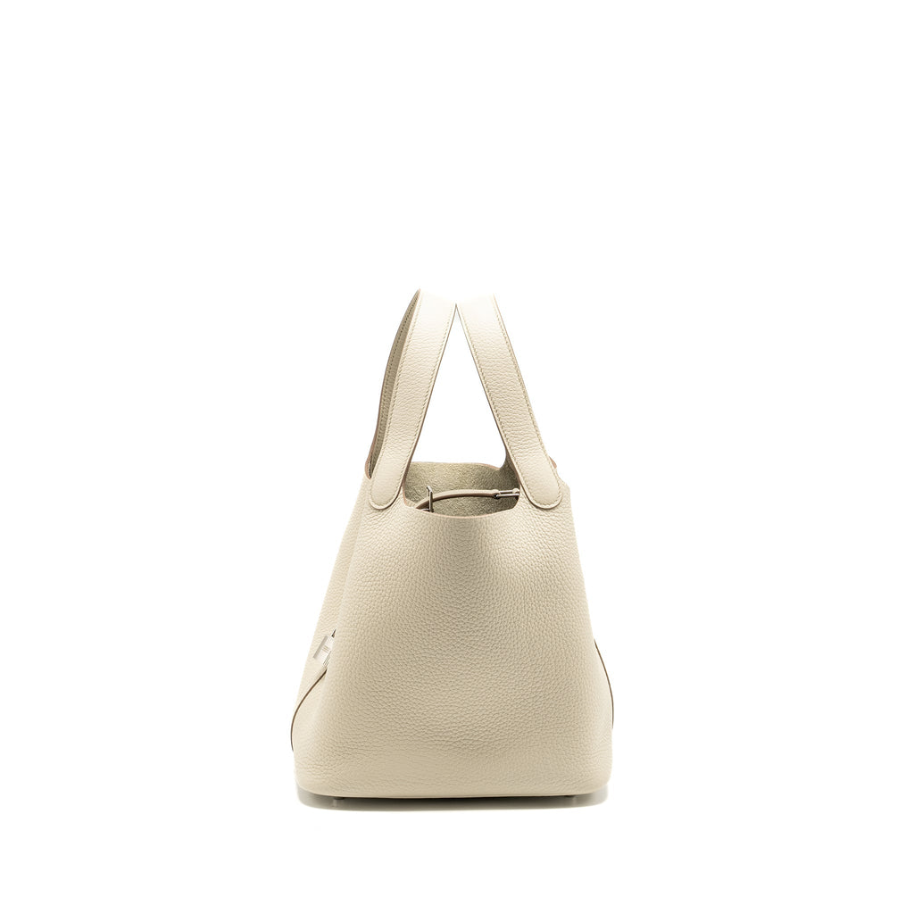 Hermes Picotin 22 Lock Bag Clemence Beton SHW