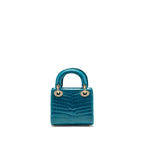 Dior mini lady dior shiny crocodile niloticus blue with crystal LGHW