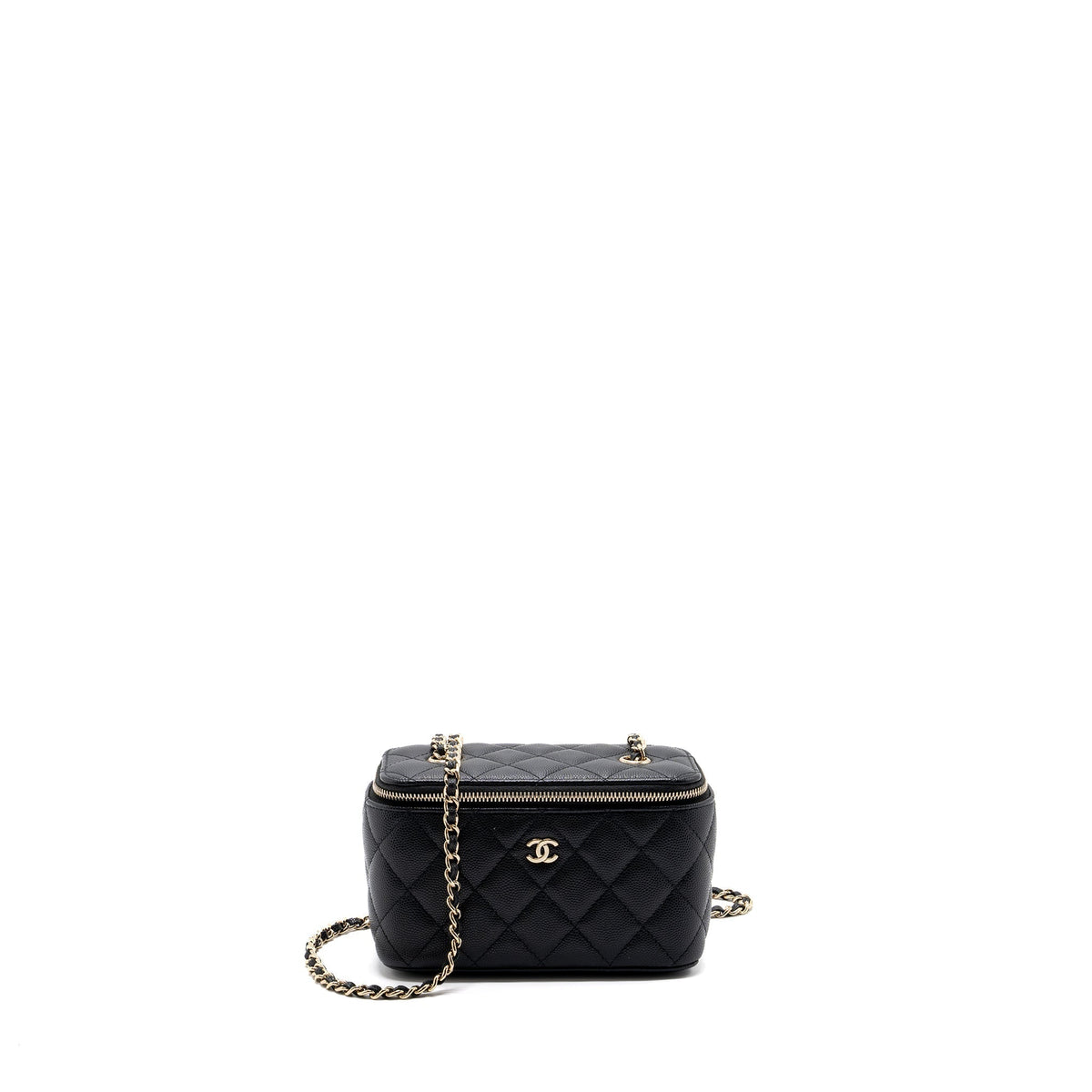 CHANEL LONG VANITY CASE CAVIAR BLACK LGHW