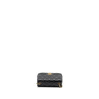 CHANEL PEARL CRUSH MINI SQUARE FLAP BAG LAMBSKIN BLACK GHW (MICROCHIP)