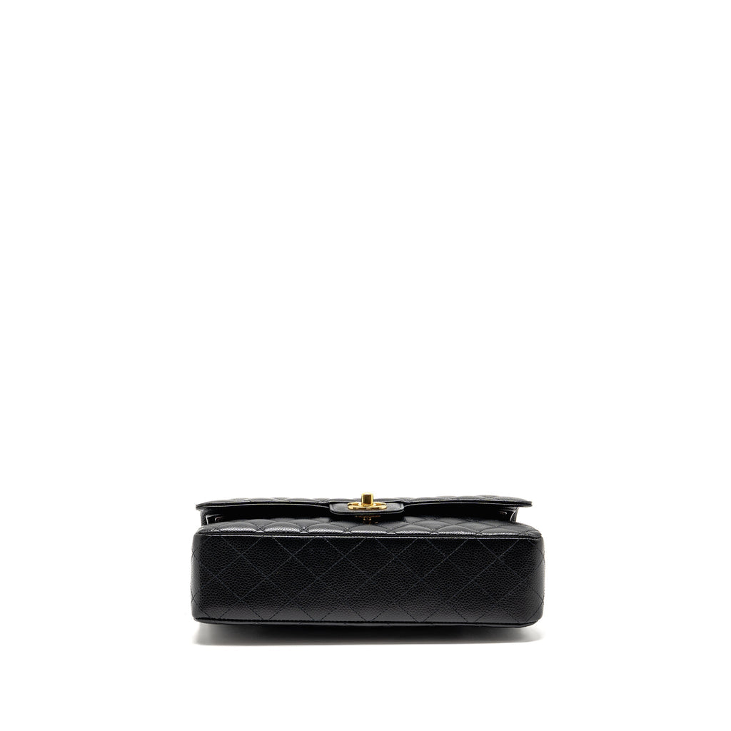 CHANEL MEDIUM CLASSIC DOUBLE FLAP BAG CAVIAR BLACK GHW (MICROCHIP)