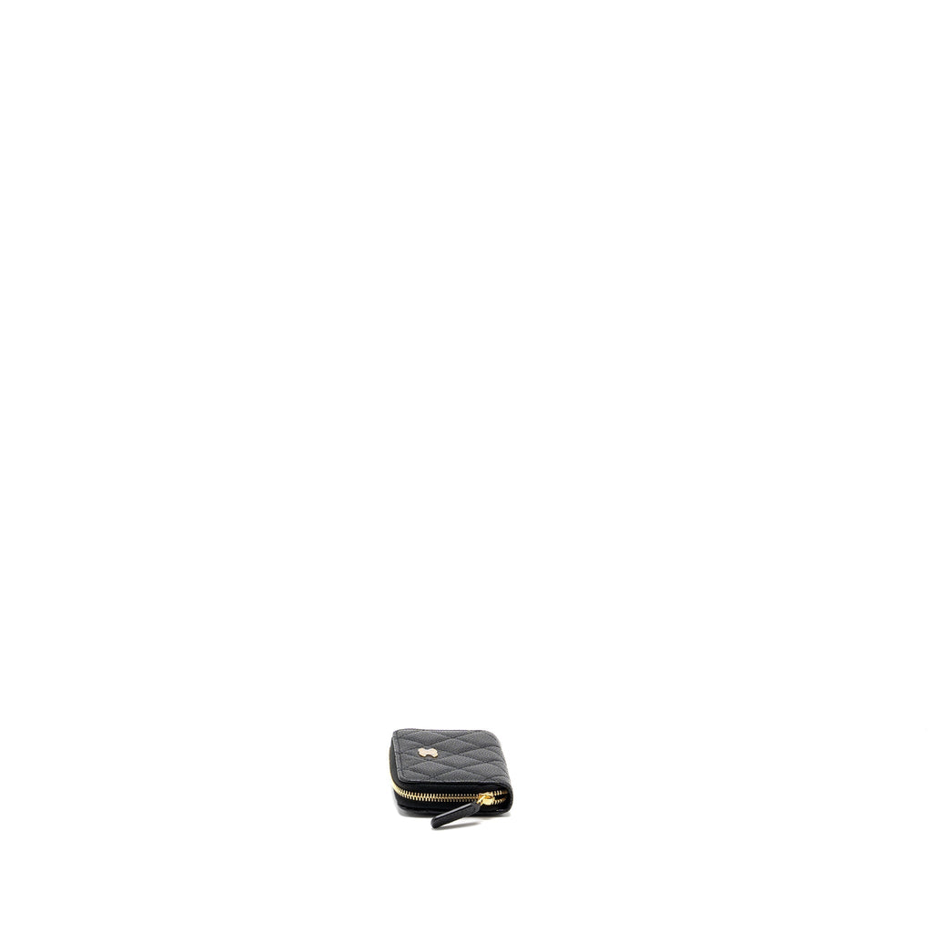 CHANEL ZIPPER CARD HOLDER CAVIAR BLACK GHW(MICROCHIP)