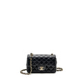 CHANEL CLASSIC MINI RECTANGULAR FLAP BAG LAMBSKIN BLACK LGHW (MICROCHIP)