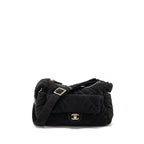 CHANEL 25N SKI SERIES COCONEIGE SHOULDER BAG NYLON BLACK LGHW (MICROCHIP)