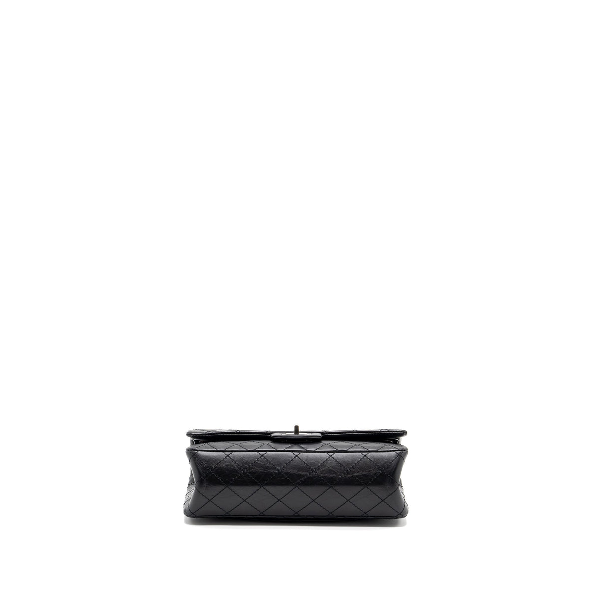 CHANEL SMALL 2.55 REISSUE FLAP BAG AGED CALFSKIN BLACK RUTHENIUM HARDWARE(MICROCHIP)