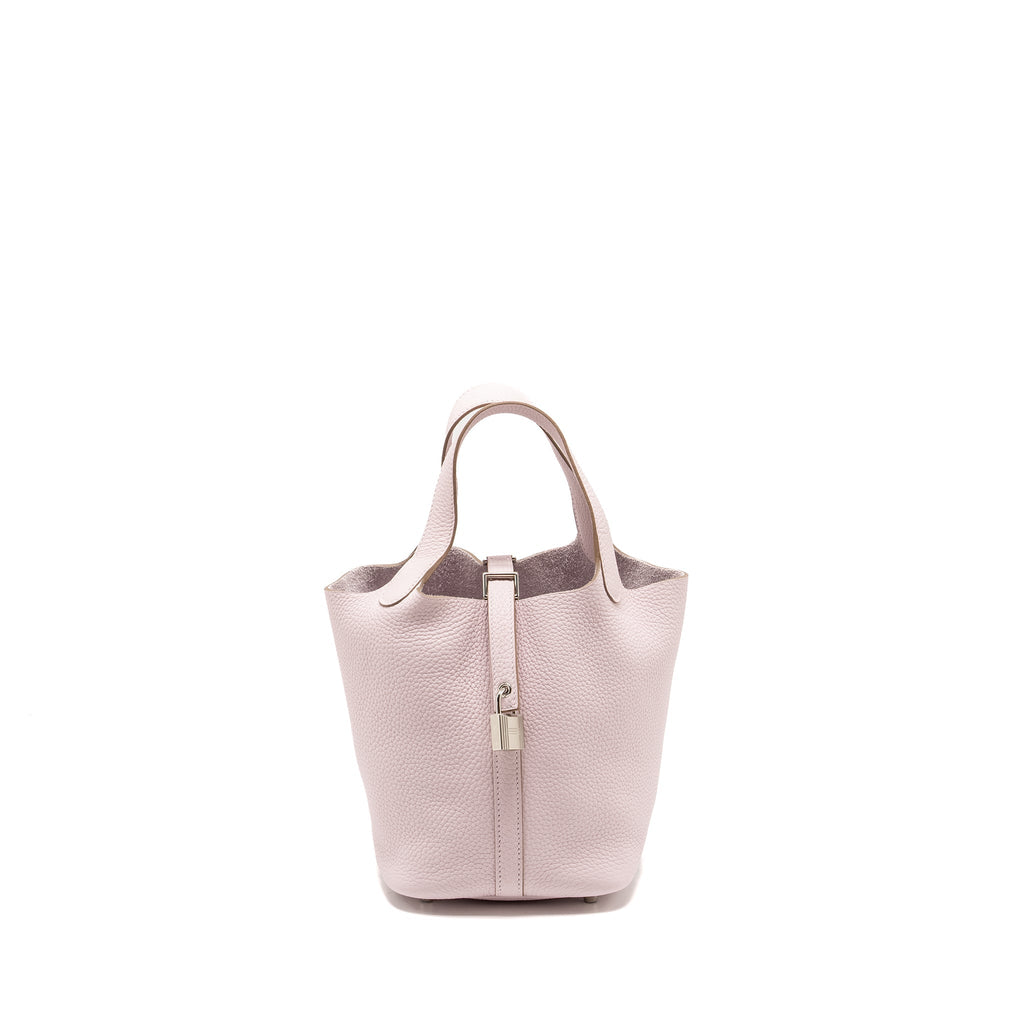Hermes Picotin 18 Lock Bag Clemence Mauve Pale SHW