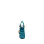Dior mini lady dior shiny crocodile niloticus blue with crystal LGHW