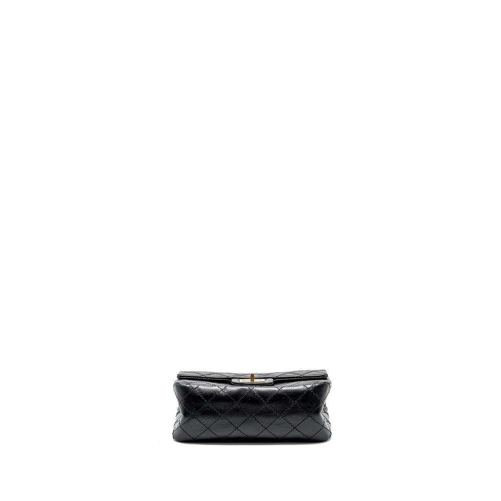CHANEL MINI 2.55 REISSUE FLAP BAG AGED CALFSKIN BLACK GHW